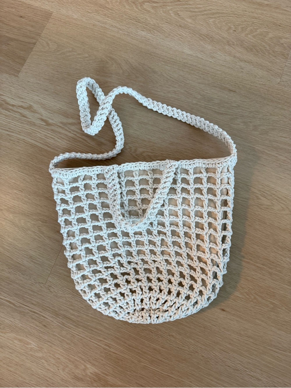 Madewell Cream Crochet / Macrame Shoulder Tote Bag. EUC